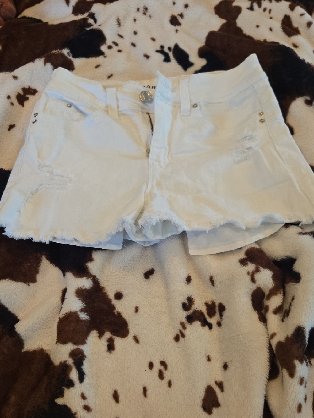 YMI White Distressed Denim Cutoff Shorts
